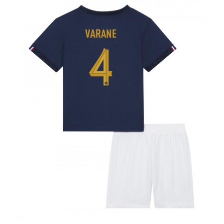 Frankrijk Raphael Varane 4 Kind Thuistenue WK voetbal 2022